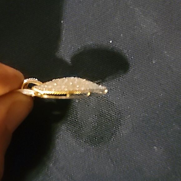 VintHeart Pendent 1ct Real Pave' Diamonds Set In 14k White And Yellow Real Gold. - Picture 3 of 8